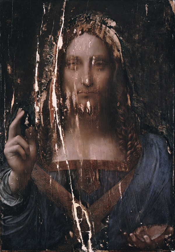 Salvator Mundi damaged original, full view